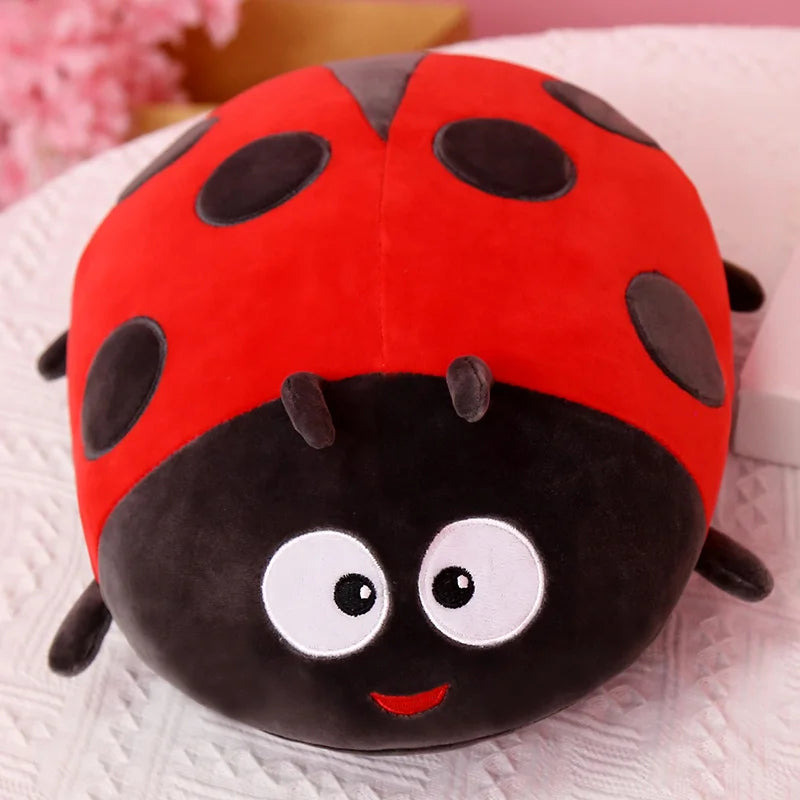 Simulation Bee Insect Plush Toy Soft Cute Red Ladybug Doll Huggable Ladybird Pillow Chair Cushion Girls Kids Birthday Gifts