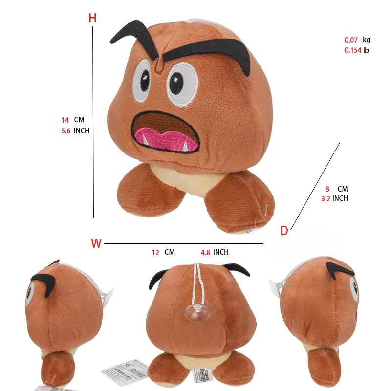 Mario Plush Toys Toad Yoshi Goomba Boo Shy Guy Ice Fire Flower Super Star Poison Piranha Cute Anime Stuffed Cartoon Peluche Doll