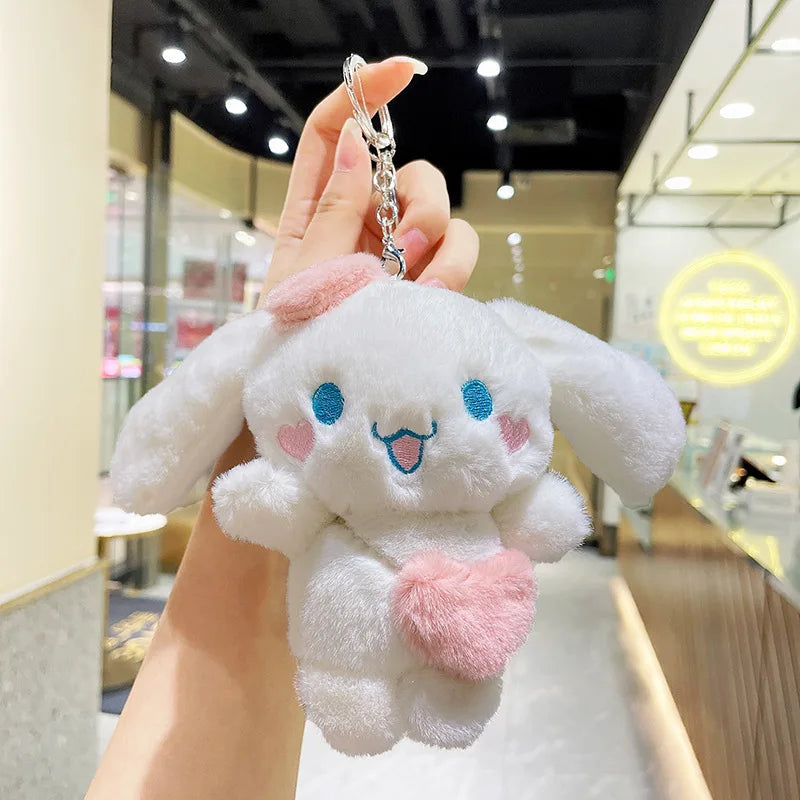 Sanrio Series Cute Plush Keychains Pendant Toys Cinnamoroll Hello Kitty Kuromi My Melody Figures Kawaii Peluche Doll Kid Gifts