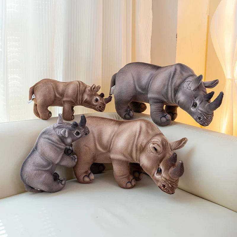 30/45cm Stuffed Pillow Realistic Rhinoceros Huggable Doll Toys For Children BabyAppease Doll Funny Plush Animal