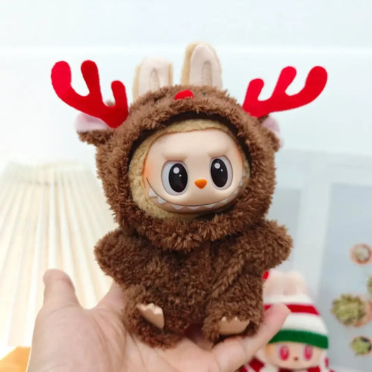 17cm Mini Plush Doll'S Clothes Outfit Accessories For Labubu Idol V1 V2 Christmas Cookie Man Sweater Hat Clothing New Year Gift