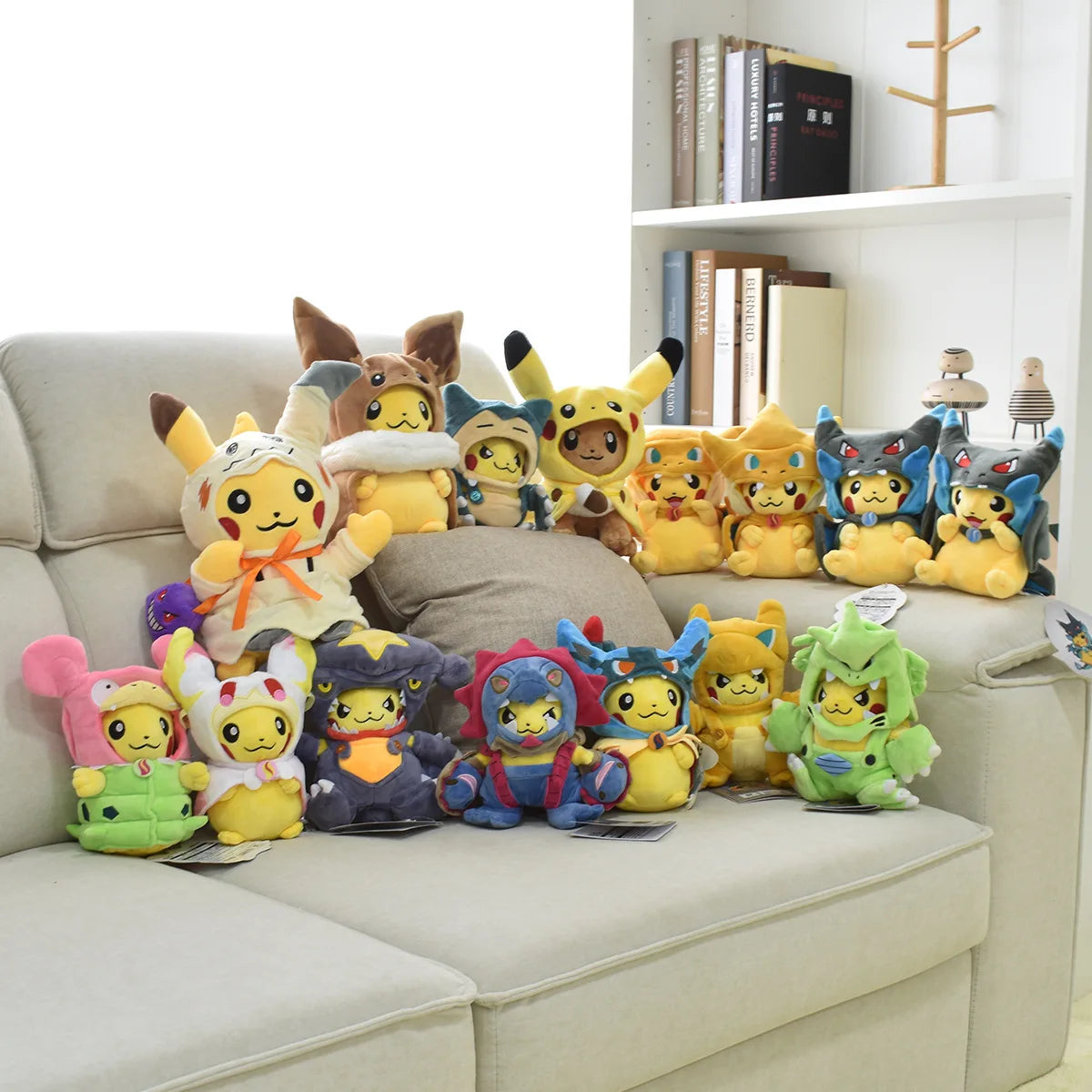 Pokemon Pikachu Cosplay Toys Charizard Snorlax Garchomp Tyranitar Hydreigon Anime Stuffed Plush Cartoon Peluche Dolls