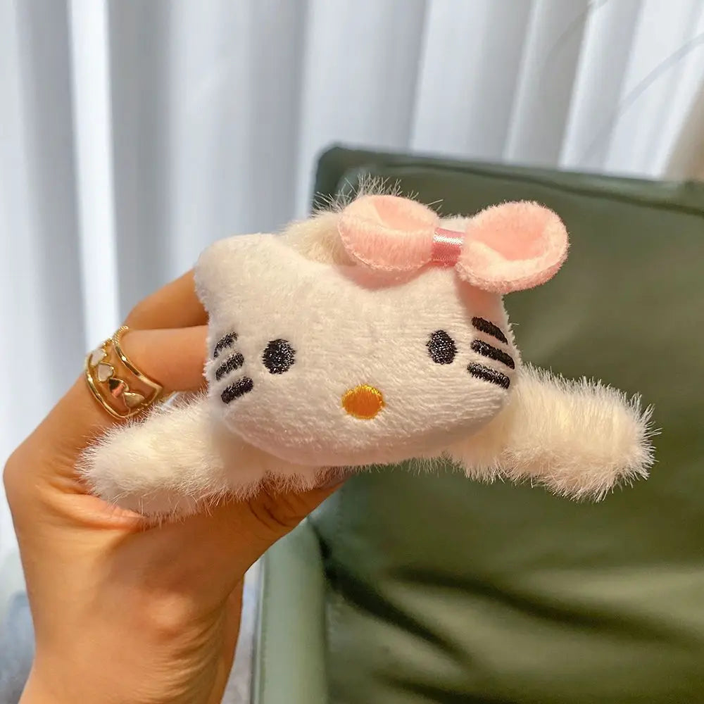 2024 New Sanrio Plush Hair Band Toy Cute Kuromi Hello Kitty Cinnamoroll My Melody Pompom Purin Headdress Kid Girl Birthday Gifts