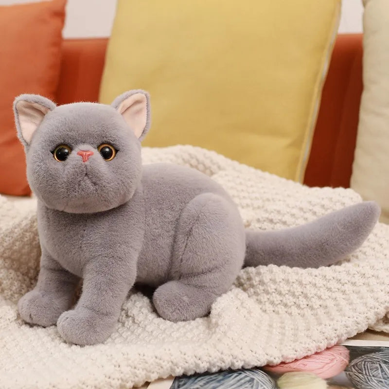 26cm Stuffed Lifelike Cats Plush Toy Simulation American Shorthair Cute Cat Doll Pet Toys Home Decor Gift For Girls Birthday