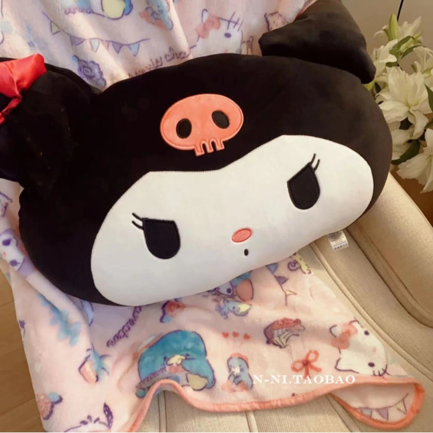 45cm Very Soft Kuromi Plushies Comfortable Stuffed Anime Throw Pillow Sofa Bed Back Cushion Cuddly Plush Toy Xmas Gifts