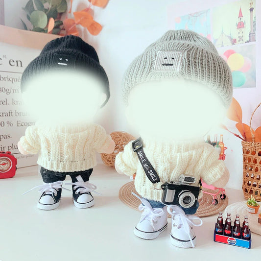 Doll Clothes Suit for 20cm Korea Kpop Dolls Plush Star Doll's Clothing Sweater Stuffed Toy Outfit Idol Accessories