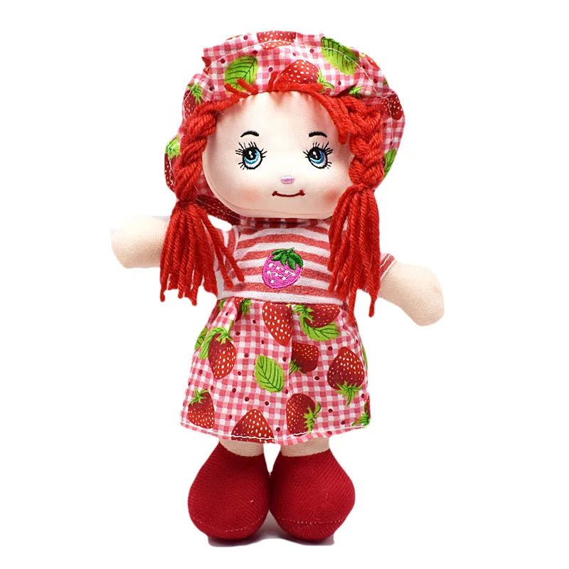 Cartoon Kawaii Fruit Skirt Hat Rag Dolls Soft Cute Cloth Stuffed Toys for Baby Pretend Play Girls Birthday Christmas Gifts