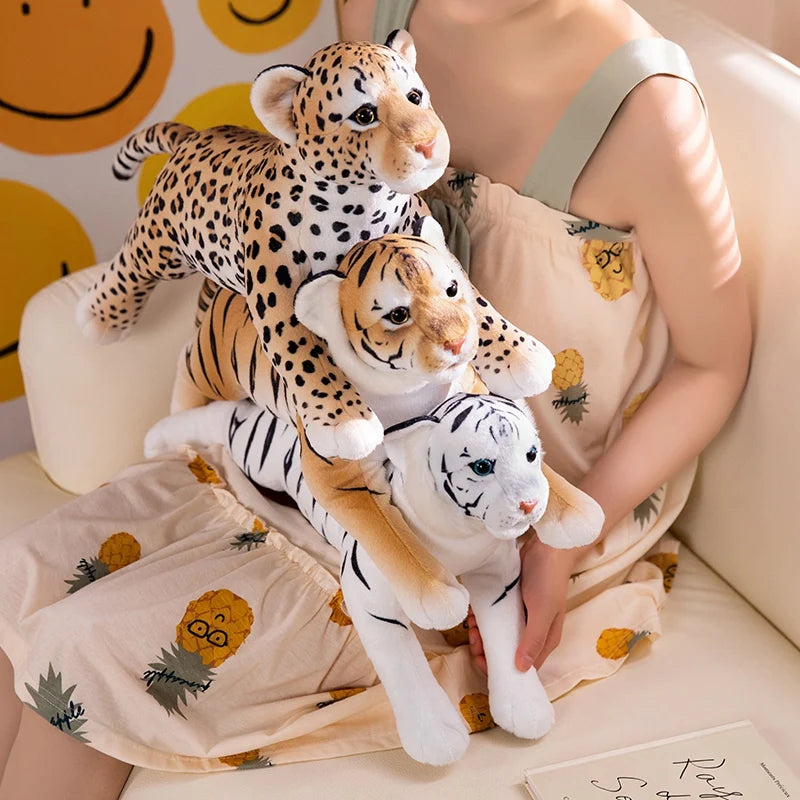 Simulation Ferocious Tiger Leopard Plush Toys Stuffed Cute Real Life Animals Dolls Soft Pillow Home Decoration Creative Gifts