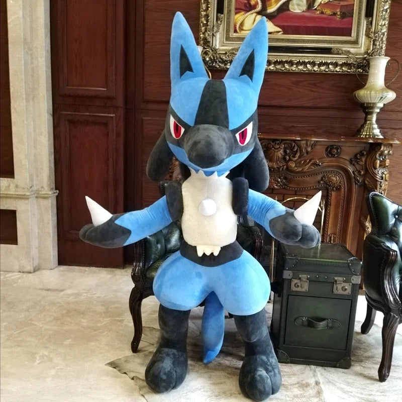 190cm Super Big Size Customized New Pokemon Plushies Standing Pose Lucario Anime Plush Toy Animal Rag Doll Home Decor Gift