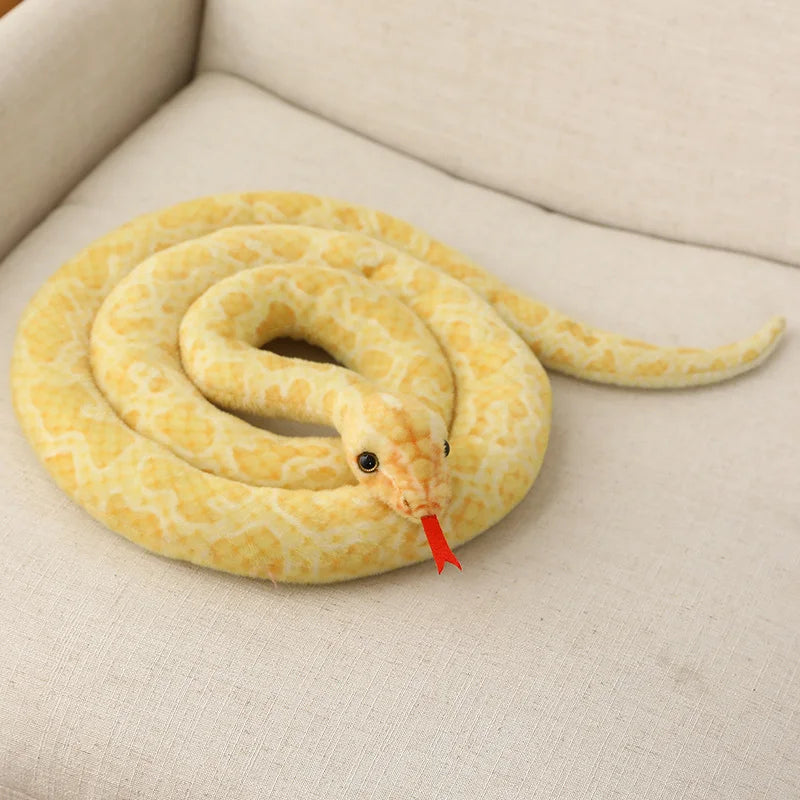 1pc 200cm/300cm Giant Snakes Plush Toy Simulation Long Golden Python Stuffed Snake Plushie Children Boys Gift Home Decoration