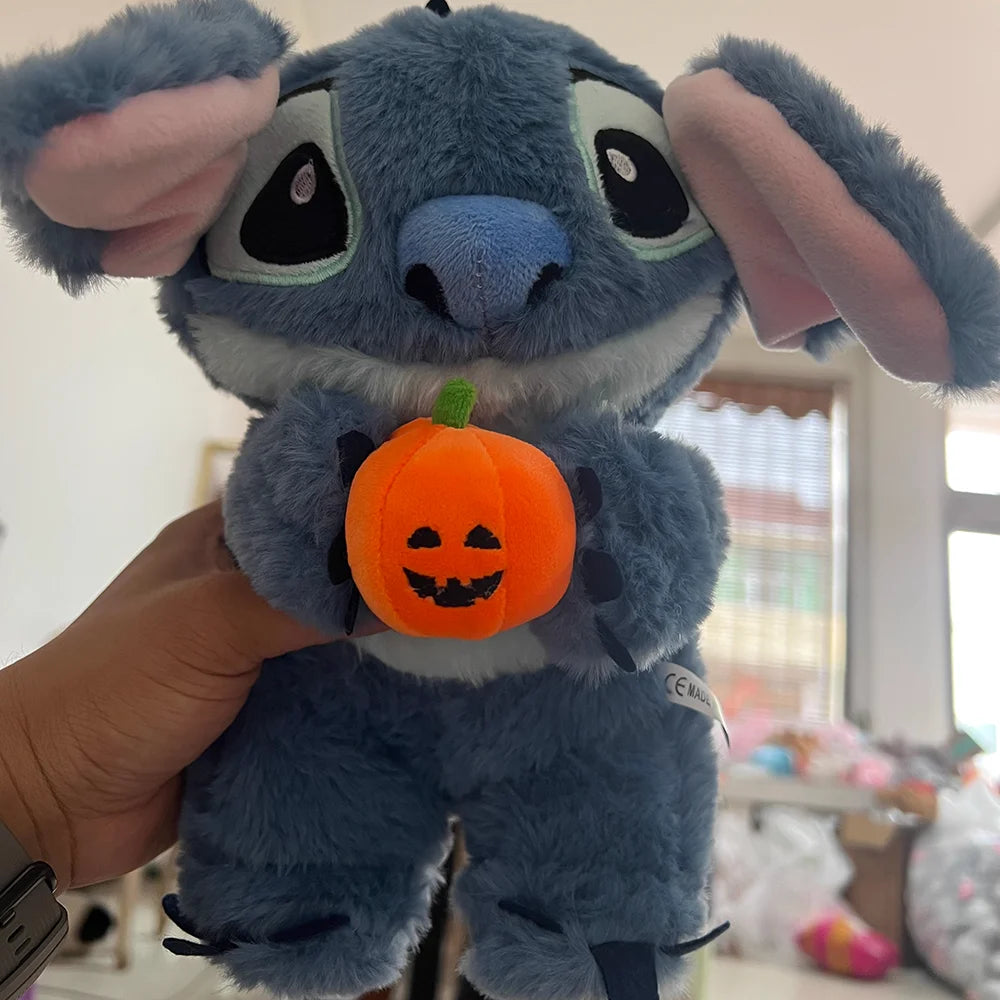 2024 New Lilo&Stitch Hug Pumpkin Plush Doll Breath Child Peluche Kawaii Soothes Toy Baby Music Light Sleep Toy Christmas Gift