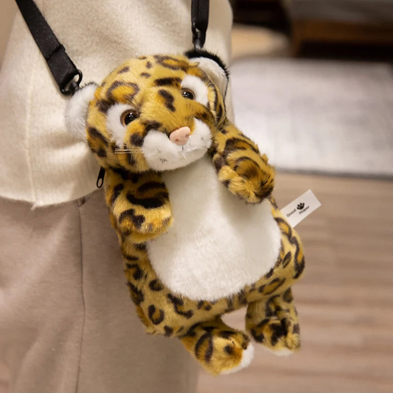 30CM Cute Cartoon Animal Plush Shoulder Bag Toys Koala Tiger Leopard Raccoon Panda Stuffed Plush Coin Purse Womens Shoulder Bag