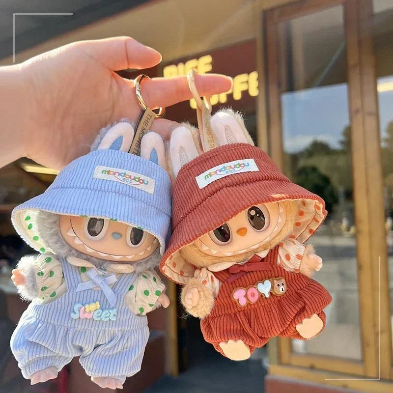 Mini Plush Doll'S Clothes Outfit Accessories For Korea Kpop Exo 15-17cm Labubu Idol Casual Strap Set Clothing Gift