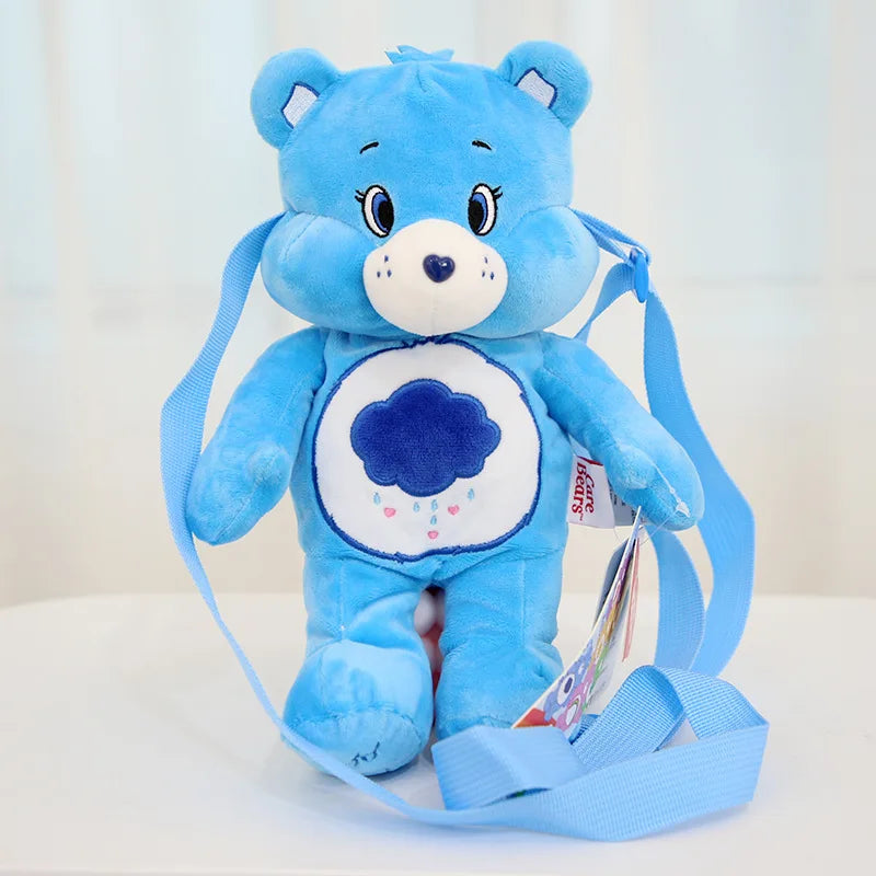 MINISO Carebears Plush Backpack Kawaii Fashion Plushie Doll Fur Bag Girl's Bag Children's Bag Shoulder Knapsack Bags Xmas Gifts