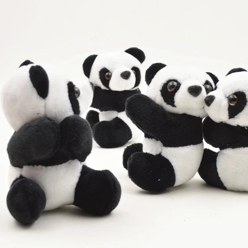 9cm Kawaii Panda Plush Doll Toy Soft Animal Panda Clip Black White Hugging Curtain Clip Doll