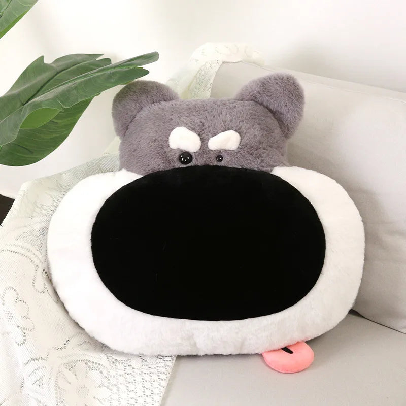 Kawaii INS Hot Sale Big Nose Plush Dog Head Toys Pillow Super Soft Stuffed Animals Puppy Cushion Sofa Bed Decor Funny Present