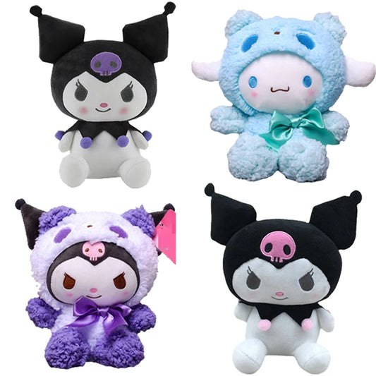 Hot 25cm Kawaii Sanrio Kuromi My Melody Cinnamoroll Plush Toys Doll Pillow Anime Cartoon Kids Gifts Room Decoration Dolls