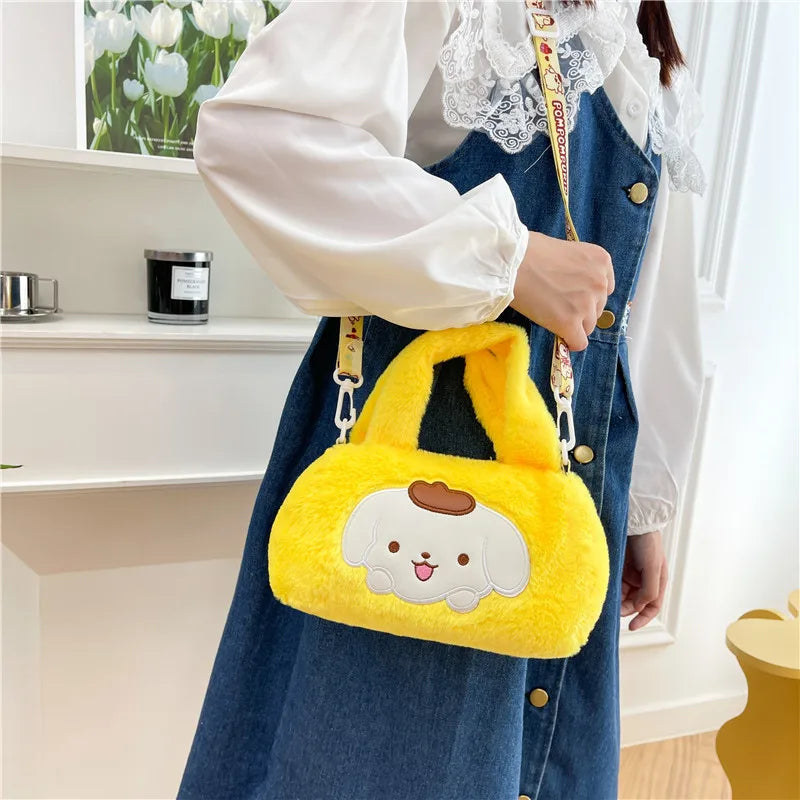 Sanrio Oumei Leti Strawberry Bear Kuromi Plush Bag Cute Shoulder Bag Cross body Bag Birthday Gift Girl Wholesale Special Offer