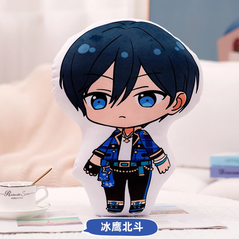 45cm Ensemble Stars Cartoons Anime Plush Toy Eichi Sakuma Rei Throw Pillow Cosplay Sofa Cushion Double-sided Printing Girl Fans