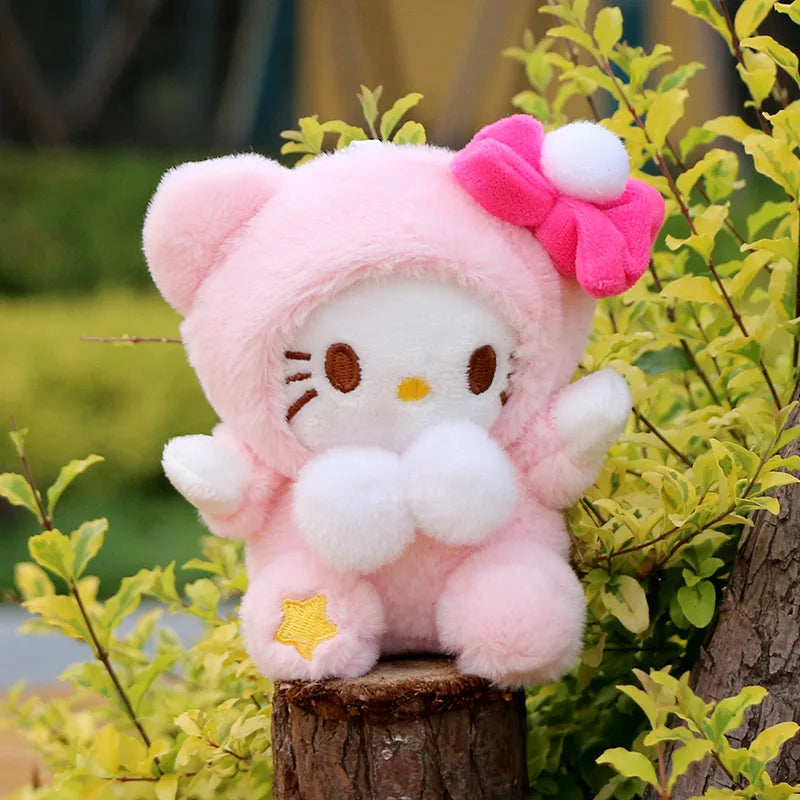 Wholesale 14Cm Plushies Sanrio Keychain Accessories Hello Kitty Plush Toys My Melody Kuromi Keyring Cinnamoroll Backpack Pendant