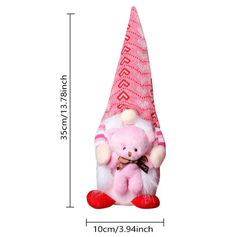 Valentines Day Plush Gnomes Faceless Gnomes Doll Stuffed Pink Gnomes Decorations Romantic Table Decorations Cute Plush Doll For