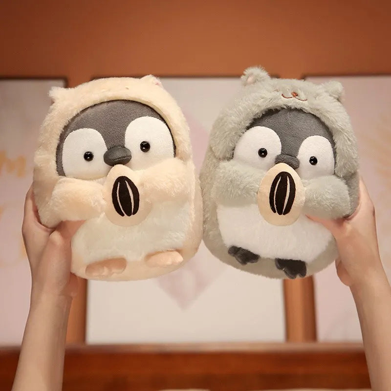 25cm-45cm New Big Cute Penguin With Melon Seeds Plush Doll Cartoon Animal Plush Toys Kawaii Anime Hamster Hat Gift For Girls