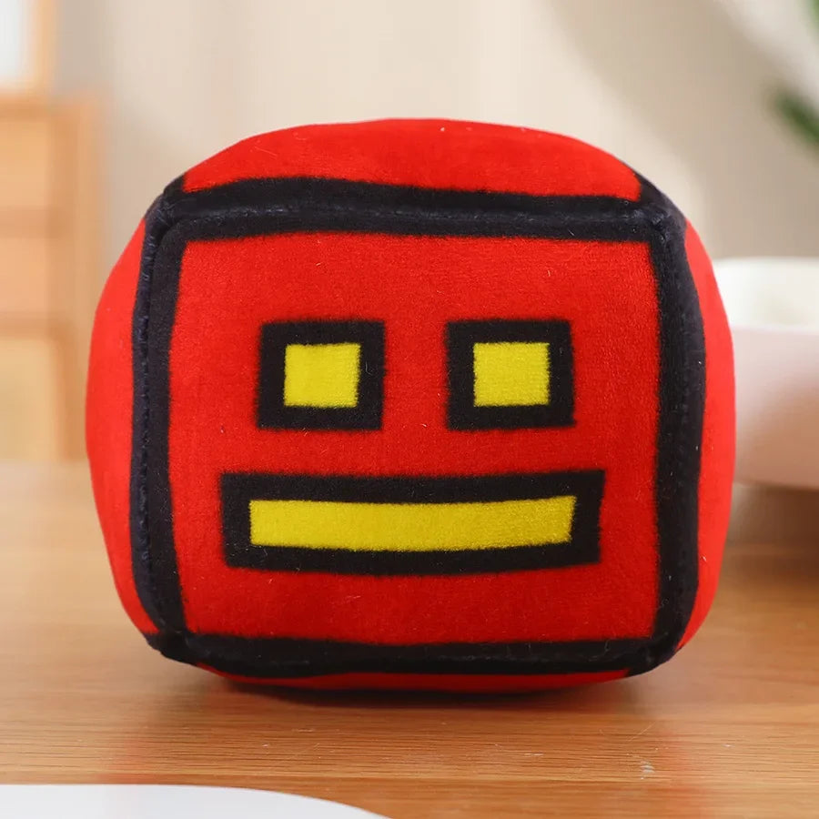 Geometry Dash Cube Plush Toys Stuffed Plushie Doll Small Pillow Square Pendant Game Cute Kids Fans Collection Birthday Gift 12CM