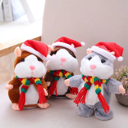 Talking Hamster Plush Toys Speak Talk Sound Record Repeat Stuffed Plush Animal Kawaii Hamster Toy for Children Kid Xmas Gift