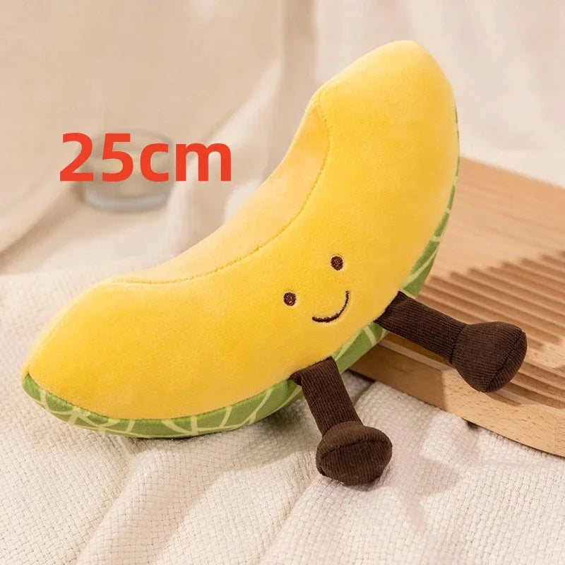 New Simulation Fruits Plush Pillow Soft Stuffed Plush Toy Stuffed Watermelon Hami Melon Balsam Pear Plush Room Decor Kids Gift