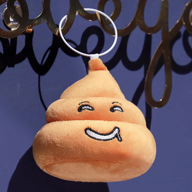 10CM Funny Plush Poop Pendant Toys Cute Expression Poo Keychain Stuffed Small Doll Kawaii Bag Decoration