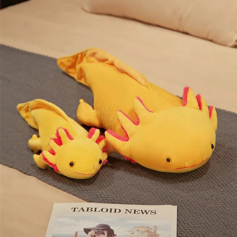 Colorful Big Axolotl Doll Cute Newt Salamandra Plush Toy Soft Underwater Animal Pink Yellow Grey Blue Children Birthday Gift