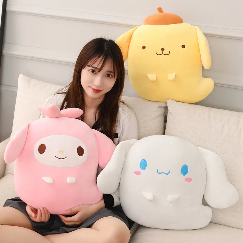 42cm Soft Anime Hug Pillow Kuromi Melody Cinnamoroll Plush Toy Back Cushion Throw Pillow Cute Plushies Home Decor