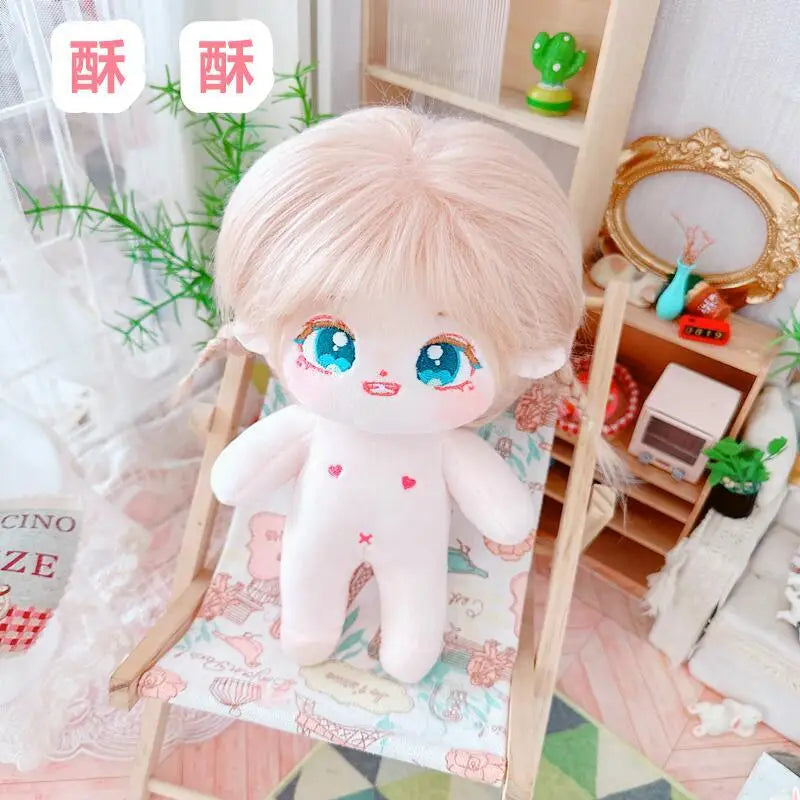 20cm IDol Doll Skeleton No attributes Star Plush Cotton Dolls Cute long Fried Hair Curly Hair Toys Fans Collection Children Gift