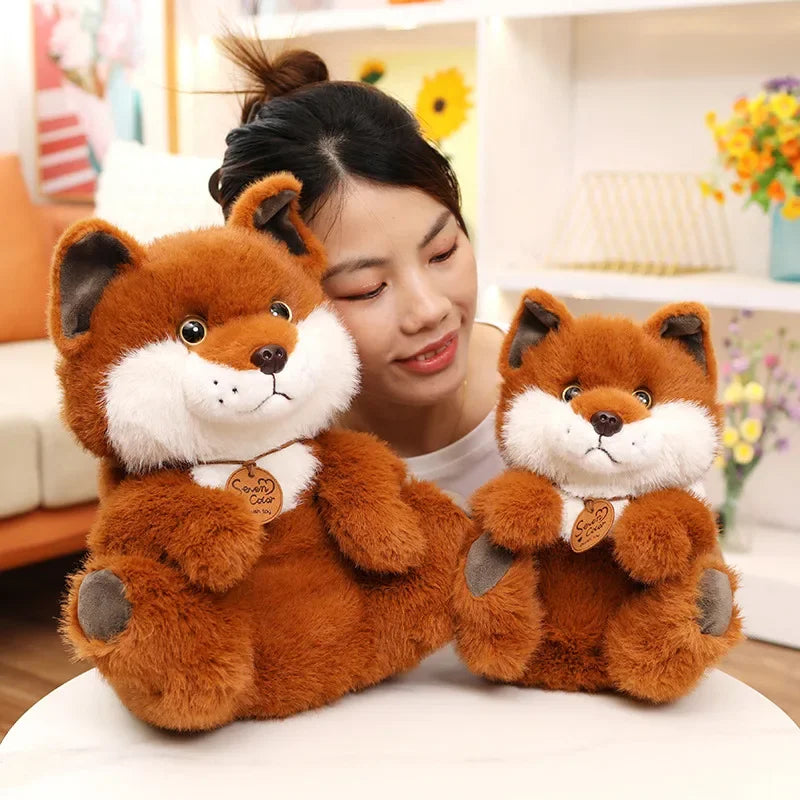 30/40cm Soft Fluffy Fox Plush Toy Kawaii Cartoon Animal Fox Stuffed Doll Girls Lover Valentine's Gift Cute Sofa Decor Pillows