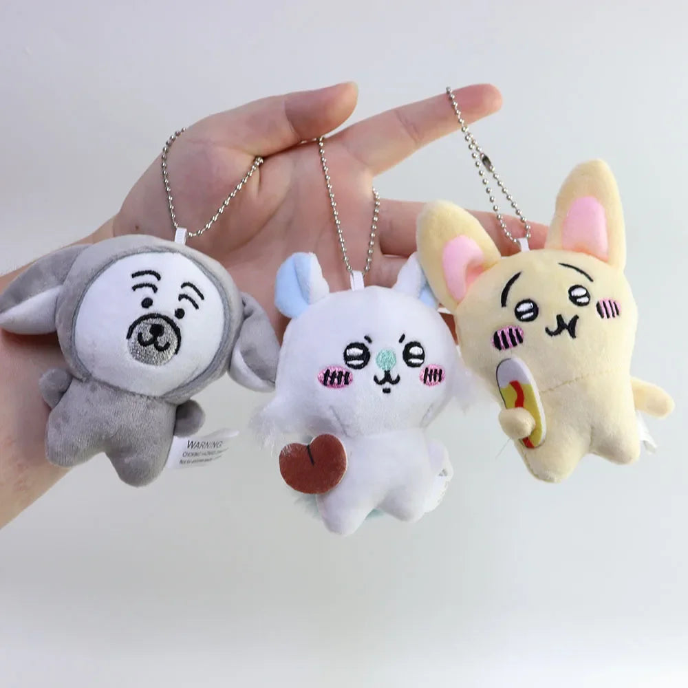 Cartoon Anime Cute Chiikawa Decorative Pendant Self Deprecating Bear Kawaii Hachiware Cute Plush Doll Keychain Usagi Toy Gifts