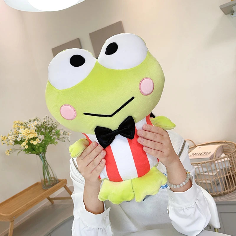 Sanrio Kero Kero Keroppi Plush Toy Lovely Gentleman Big Eyed Frog Plushies Cuddly Pillow Kero Kero Keroppi Stuffed Doll Kid Gift