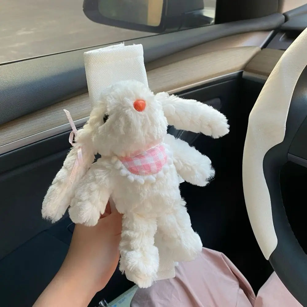 New Plush Rabbit Keychain Cartoon White Keyring Car Accessory Bag Charms