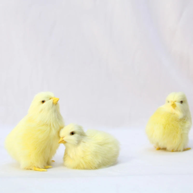 Realistic Chick Doll Cute Easter Chick Figurine Simulation Chick Soft Plush Toy Children Cognition Chicken Model Sound Chicken