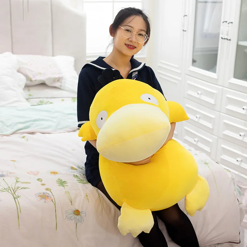 Big Size Pikachu Psyduck Plushies Doll Cuddly Pillow Stuffed Anime Pokemon Yellow Duck Plush Toy Sofa Bed Back Cushion Girl Gift