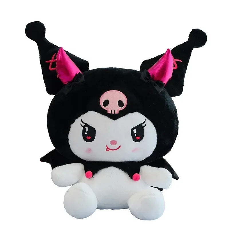 80cm Big Size New Sanrio Demon Kuromi Plush Toy Angel Purple Doll Cartoon Cushion Kawaii Pillow Children's Christmas Gift