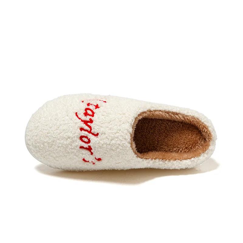 Taylor's Version Slippers Women Winter Indoor Warm Red Black Fashion Comfortable Embroidered Letters Girls Gift Home Shoes