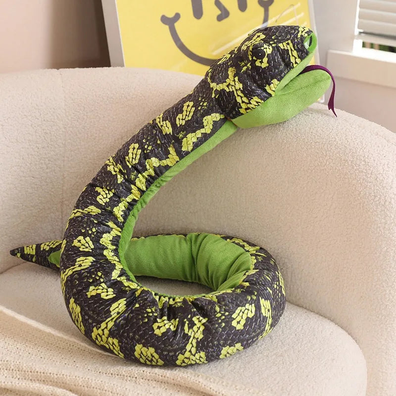 90cm-170cm Simulated Python Plush Lovely Animal Hand Puppet Toys Stuffed Snake Dolls Home Decor Birthday Xmas Exquisite Gifts