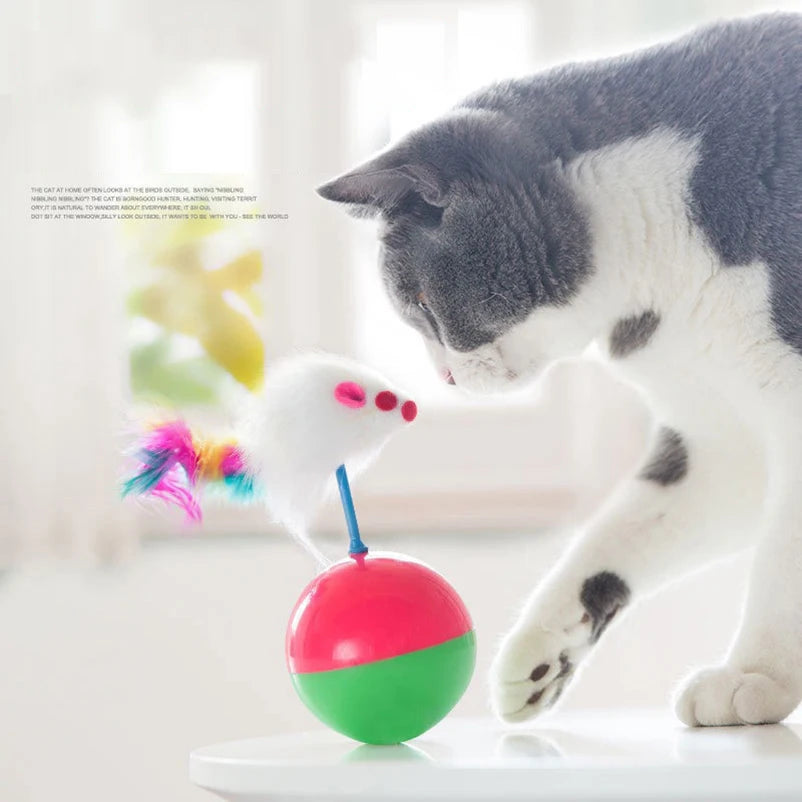 New cat Hi-hi toy Mouse tumbler ball pet interactive educational sound toy plush toy pet supplies