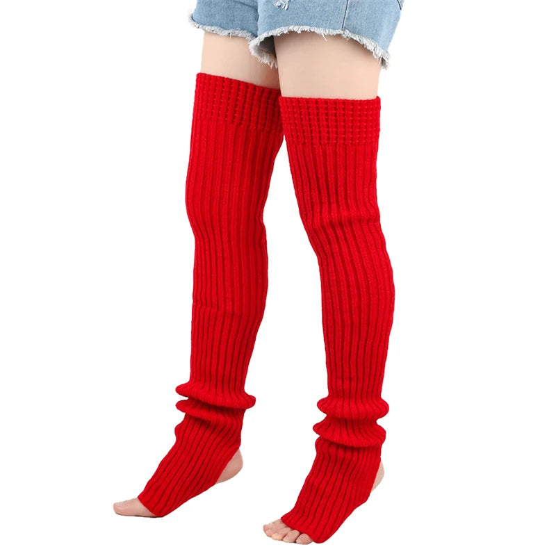 Japanese Vertical Stripe Plush Stockings Autumn Winter Cute Tights Kawaii Lamb Fur Wool Ball Calf Socks Lolita Knee High Socks