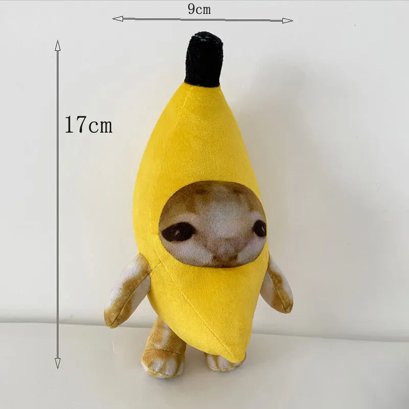 17cm Banana Cat Doll Pendant Keychain Crying Happy Banana Cat