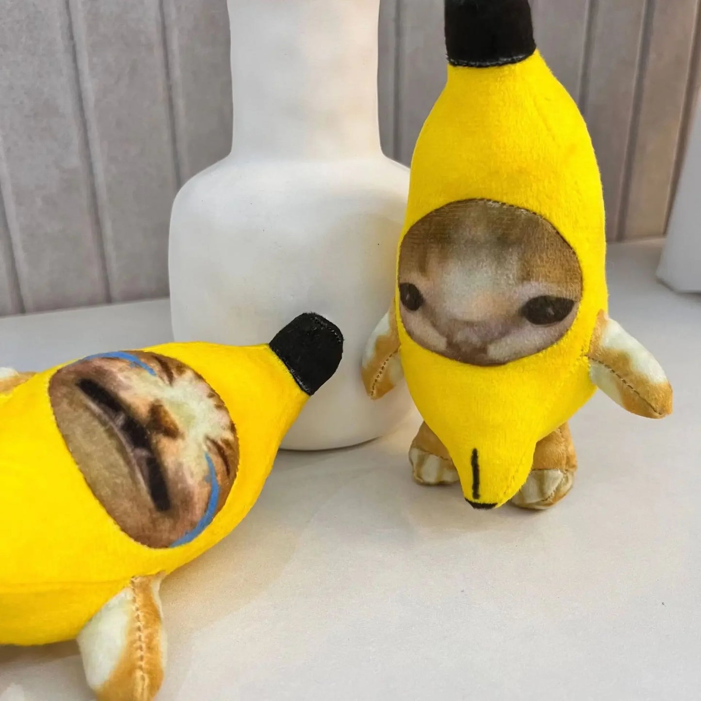 2024 New Hot Banana Cat Doll Pendant Keychain Crying Happy Banana Cat Figure Kids Peluche Toys Gifts Birthday Christmas Toys Gif