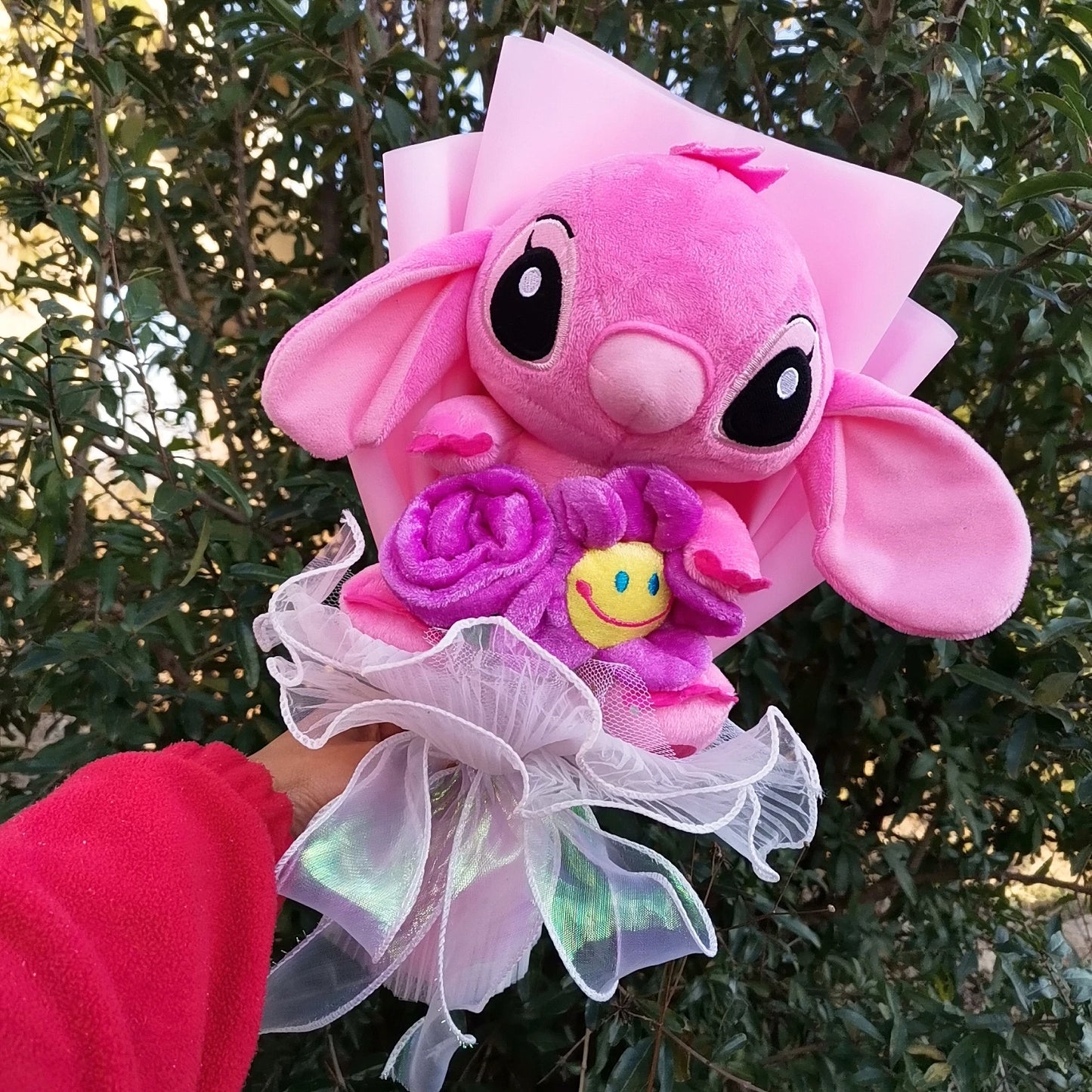 Anime Lilo & Stitch Plush Bouquet With Sunflower Soap Rose Flower Bouquet Cartoon Stuffed Valentine's Day Christmas Birthday Gif