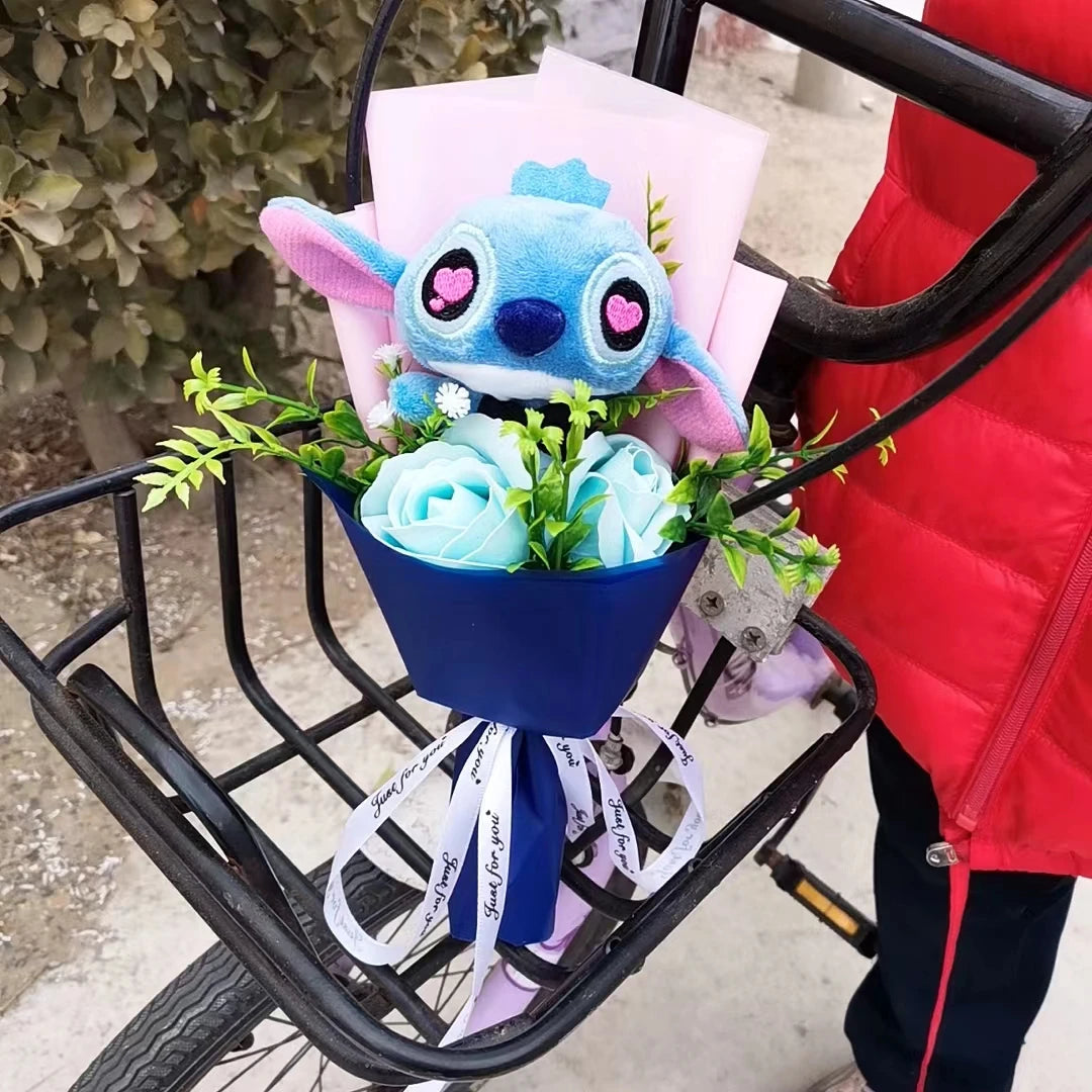 Anime Lilo and Stitch Bouquet Cartoon Stuffed Plush Doll Toy Animals Valentine's Day Christmas Birthday Wedding Party Gifts