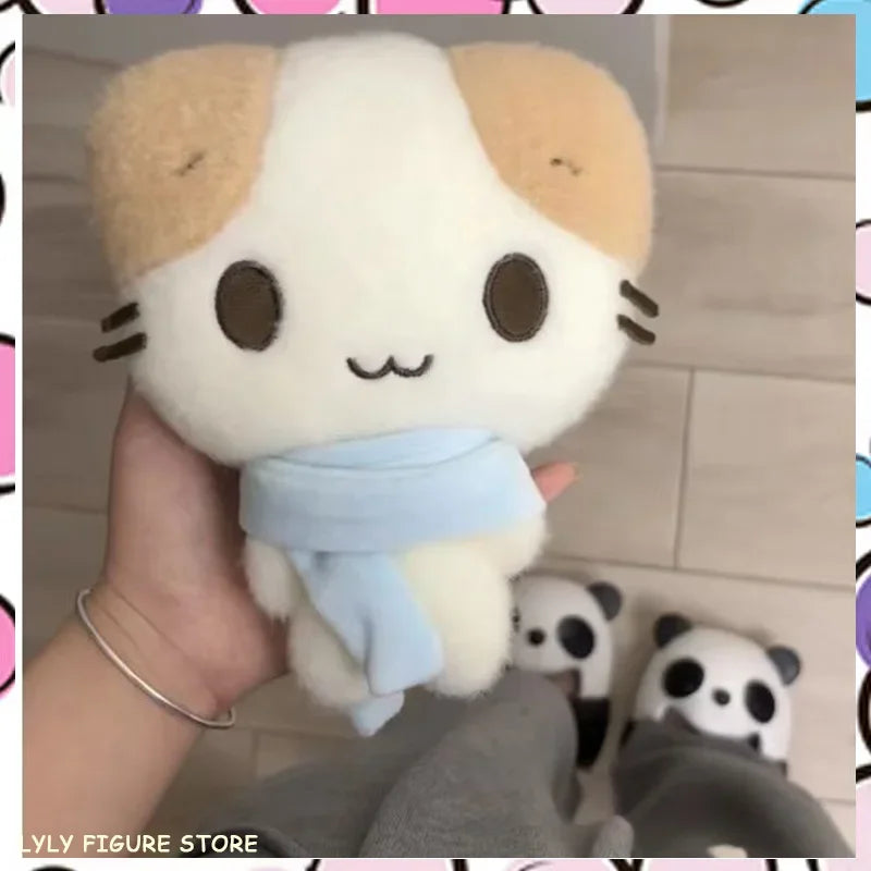 Masyumaro Fluffy Fuwa Nyanko Cat Plush Keychain Charm Keychain Anime Kawaii Women Bag Keychains Mascot Keyring Keyholder Custom