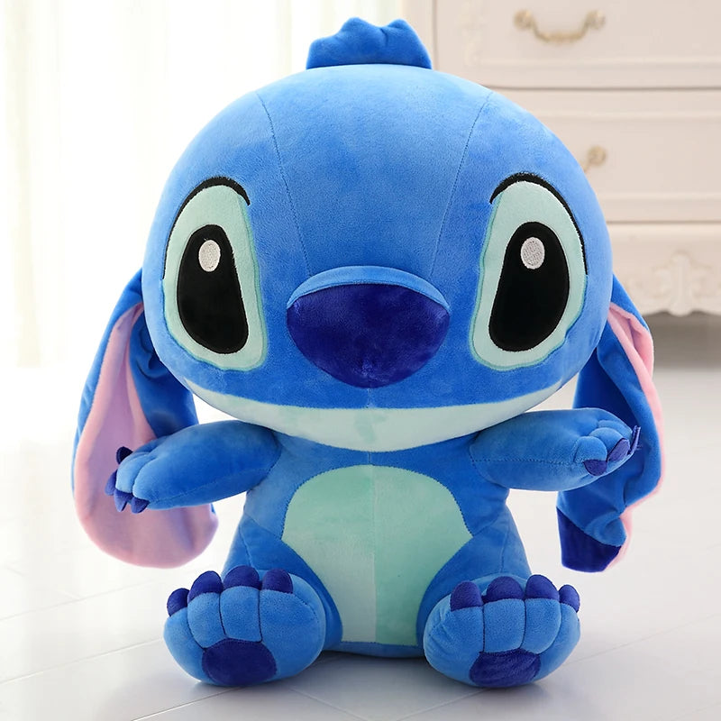 Big Size Disney Stitch Plush Toys Kawaii Soft Blue Pink Elf Disney Stitch Stuffed Doll Cartoon Anime Movie Christmas Gift